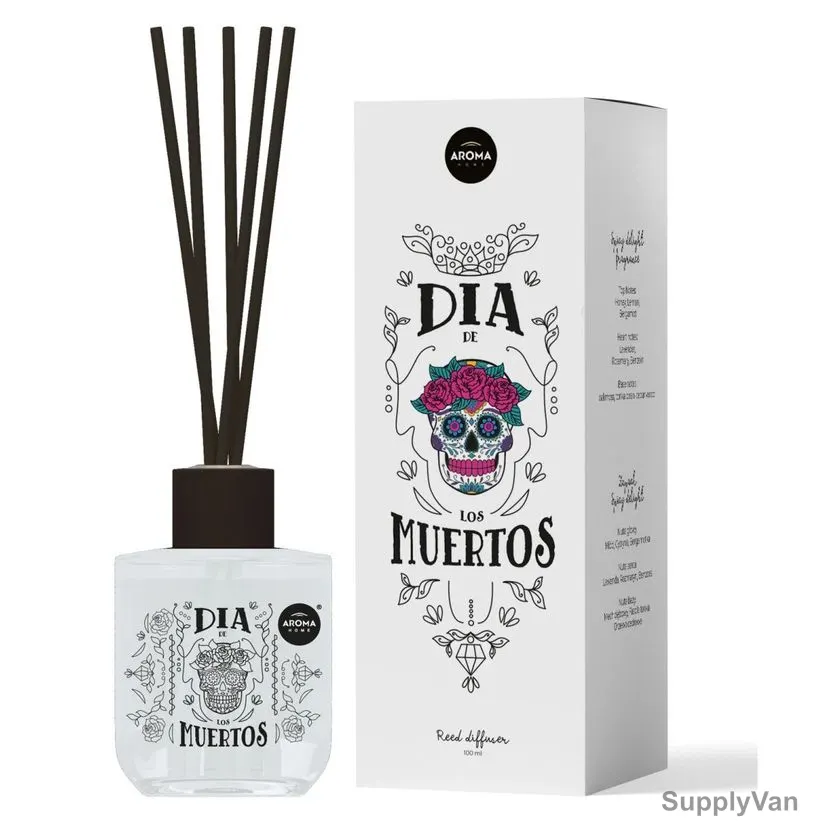 Aroma Home Dia De Los Muertos Spicy Delight Reed Diffuser, 100ML, White — image 1