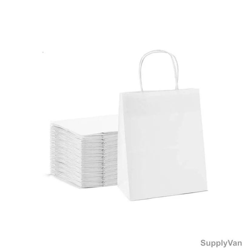 Snh Twisted Handle Shopping Bag, KRAFPW32-10, M, White, 10 Pcs/Pack — image 1