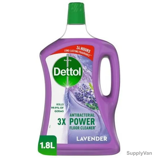 Dettol Antibacterial 3X Power Floor Cleaner, Lavender, 1.8 Ltrs, 6 Pcs/Pack