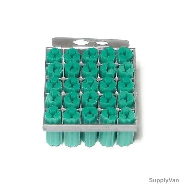 Expandet Tubular Plastic Anchor, 7MMx2 Inch, Green, PK250