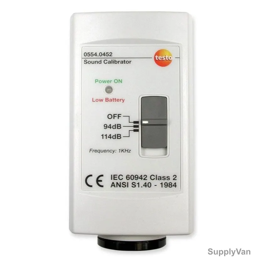 Testo Sound Level Calibrator, 0554-0452, 9V, 1000Hz — image 1