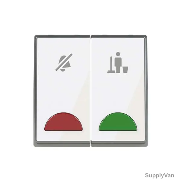ABB DND/MUR Room Unit With LED, AM40444-WG, Millenium, 1P, 2 Gang, 10A, White Glass — image 1