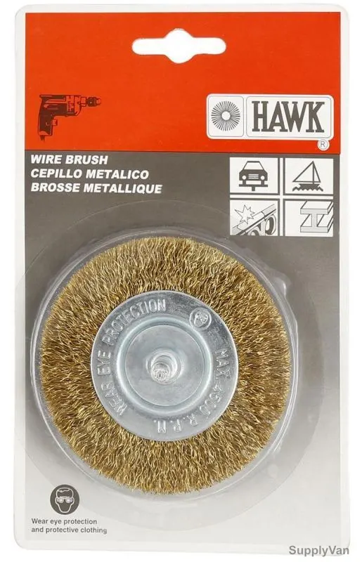 Hawk Wire Wheel Brush, 600075-9009, Crimped, w/Shank, 10x75MM, PK10