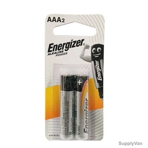 Energizer Alkaline Power AAA2 Battery, LR6-AM3, 1.5V, 2 Pcs/Pack