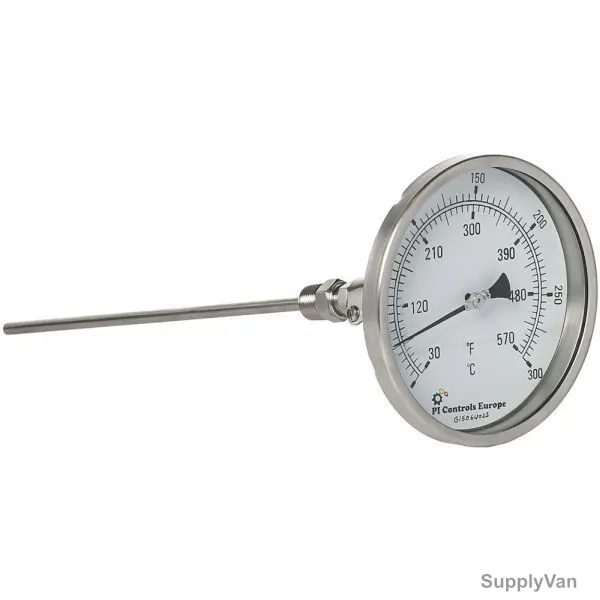 PI Control Temperature Gauge, TG-8-150D-400R-300L, 150x300MM, 1/2 Inch, MNPT