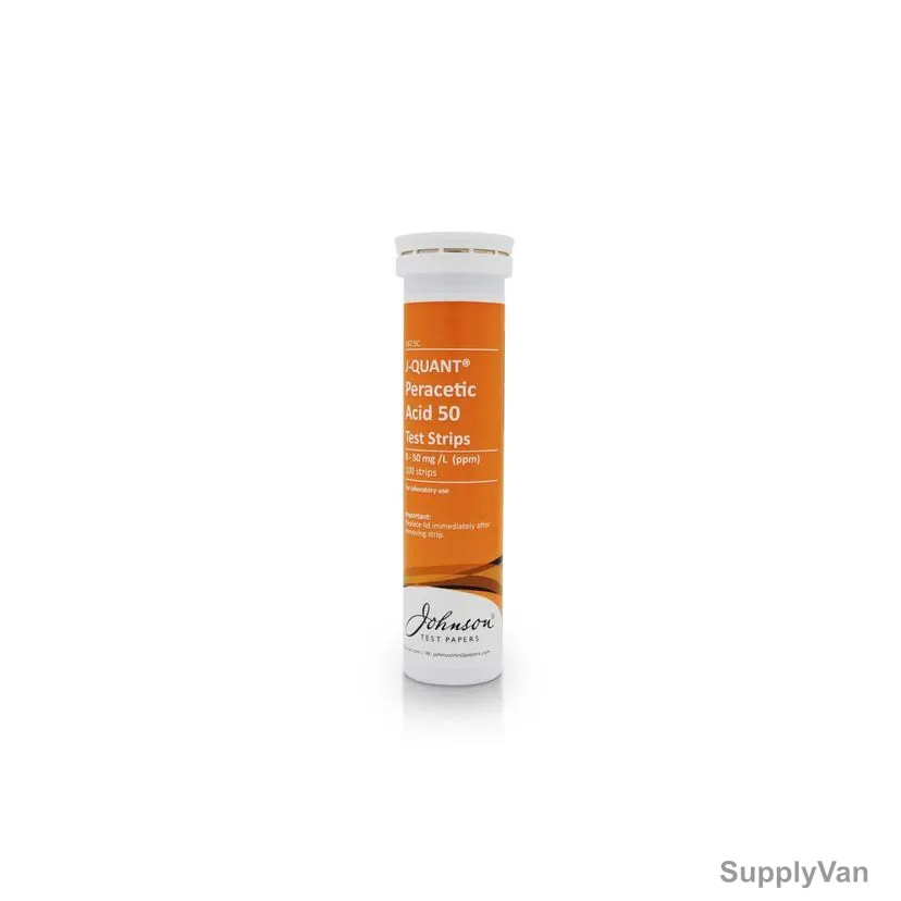 Johnson Peracetic Acid Test Strip, 167.5C, J-Quant, 0 to 50 PPM, 100 Strips/Vial — image 1
