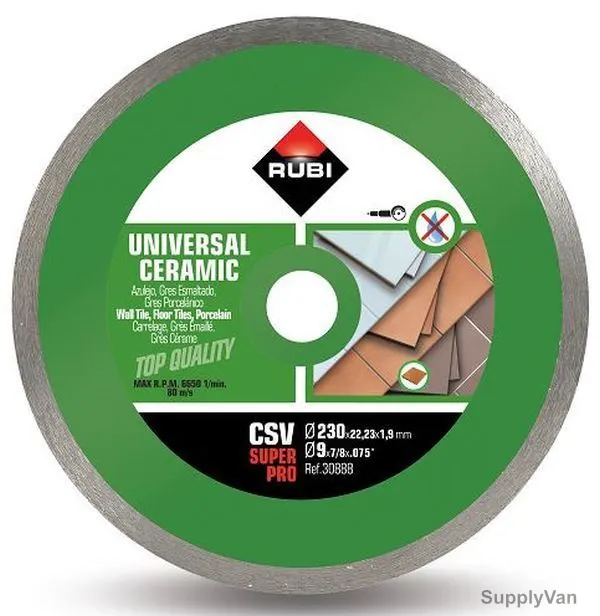 Rubi Continuous Ceramic Tile Diamond Blade, 030888, 230MM