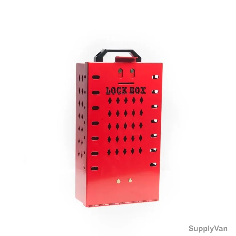 Group Lock Box, GLB-WHMST-R, Steel, 190 x 90MM, Red
