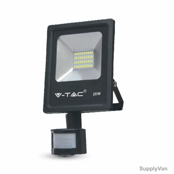 V-Tac LED Sensor Flood Light, VT-4821-PIR-SQ, SMD, 20W, CoolWhite