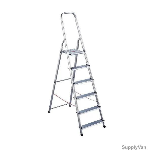 Tubesca Aluminium Step Ladder, 1270204, Aluminium, 1 Side, 4 Steps, 1.46 Mtrs Max. Height, 150 Kgs Weight Capacity