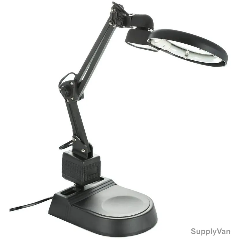 Study Table Lamp, Round, Black