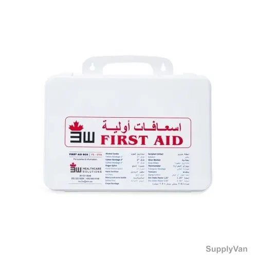3W First Aid Kit, 3W-9704, Plastic, White — image 1