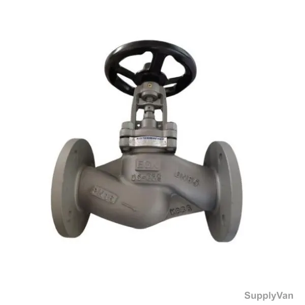 Kistenmacher Bellow Seal Globe Valve, VE401, 2-1/2 Inch, DN65 Cast Iron Hand Wheel