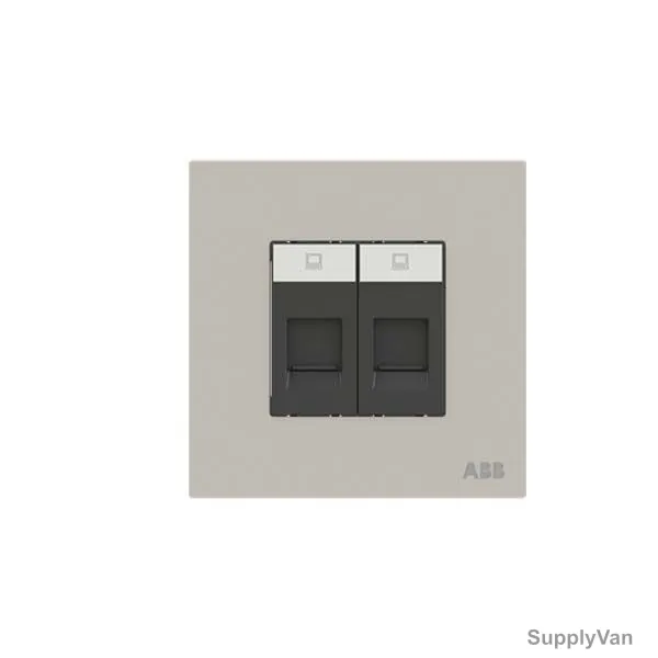 ABB Data Socket, AM32944-DU, Millenium, 2 Gang, RJ45, Cat 6, Dune Sand — image 1