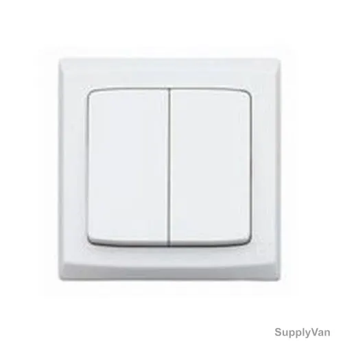 Mk Single Pole Electrical Switch, S4782W1WHI, Slim Line Plus, Polycarbonate, 2 Gang, 1 Way, 10A, White