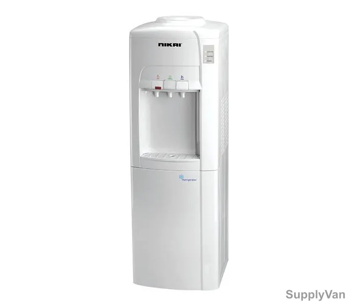 Nikai Water Dispenser With Refrigerator, NWD1245R, 3 Tap, White