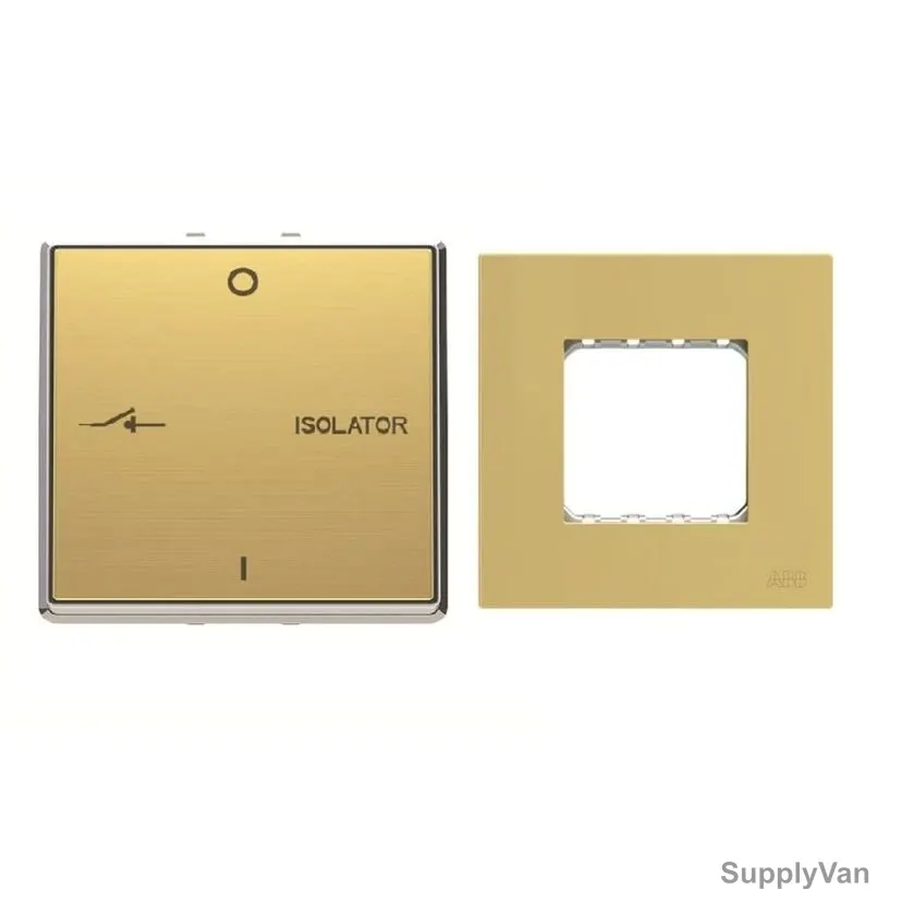 ABB Fan Isolator With Double Rocker Frame, AMD13444-MG+AMD5144-MG, Millenium, 3P, 10A, Matt Gold — image 1