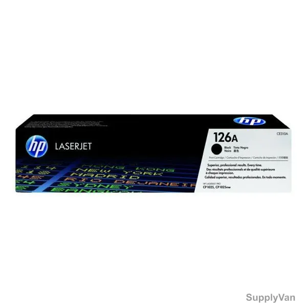 HP Original LaserJet Toner Cartridge, CE310A, 126A, Black