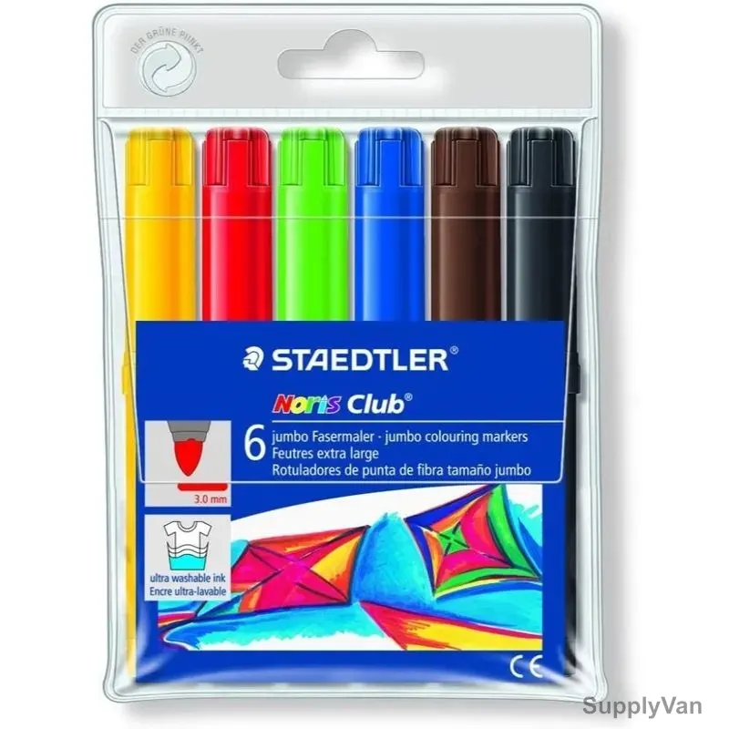 Staedtler Fiber Tip Pen Set, ST-340-WP6B, Assorted Colors, 6 Pcs/Set