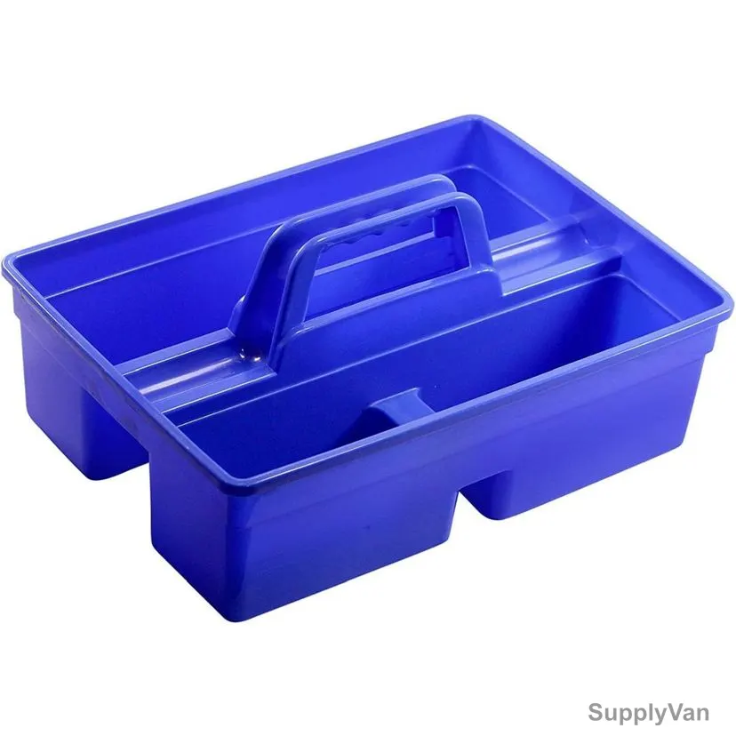 Swish 3-Compartment Caddy Tool Organizer Bucket With Handle, Plastic, Blue