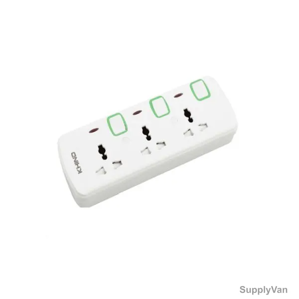 Khind Universal Extension Socket With Neon Indicator, ES8133M3M, 3 Way, 13A, 3 Mtrs Cable Length