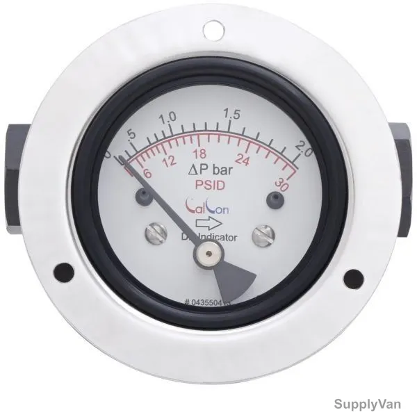 Calcon Differential Pressure Gauge, GP400BK, 63MM, 1/4 Inch, FNPT, 0-2 Bar