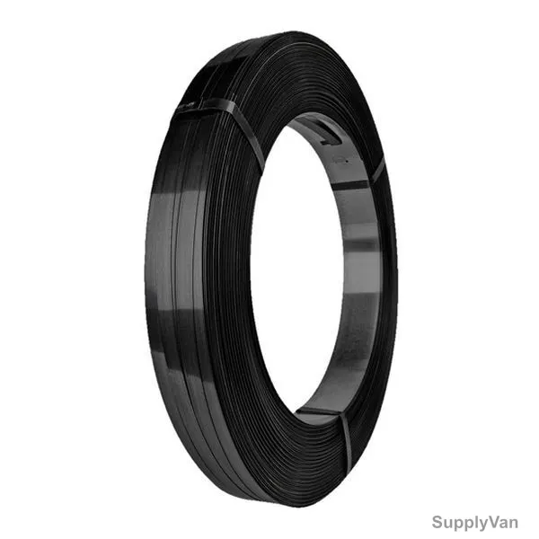 Steel Strapping Roll, 0.8MM Thk, 25MM Width, 43 Kg, Black