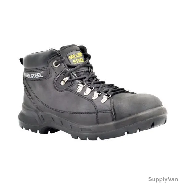 Miller Steel Toe Safety Shoe, MHL, Size38, Black, High Ankle