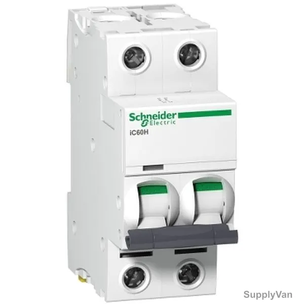 Schneider Electric Miniature Circuit Breaker, A9F54206, 2 Pole, Curve C, 6A