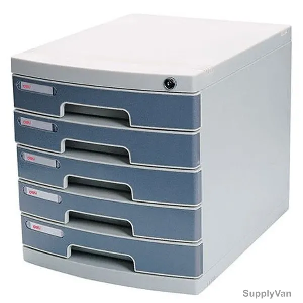 Deli Drawer File Cabinet, E8855, 5 Compartment, 302 x 325MM, Light Grey — image 1