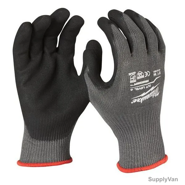 Milwaukee Dipped Gloves, 4932471424, Cut Level 5, M, Grey — image 1