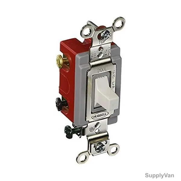 Hubbell 4 Way Toggle Switch, HUBHBL1385W, 20A, 120-277VAC