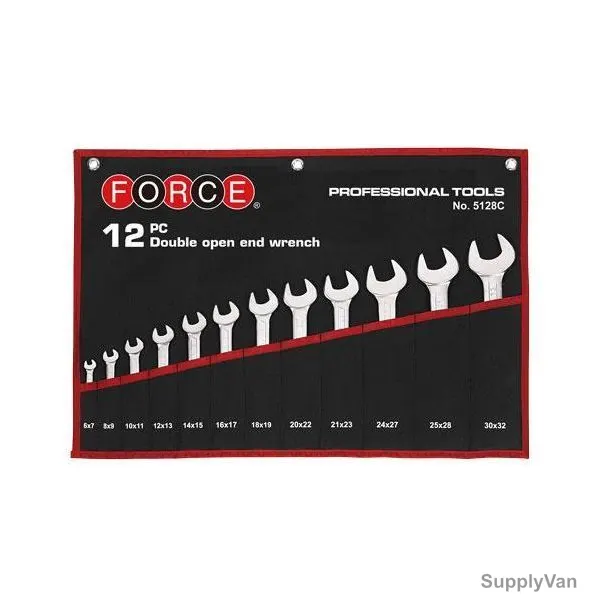 Force Open End Wrench Set, 5128C, 12PCS