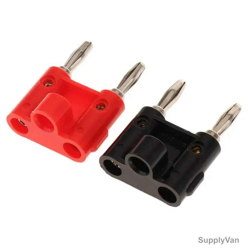 Almencla Screw Type Dual Banana Plug, Male-to-Male, 2 Pcs/Set — image 1