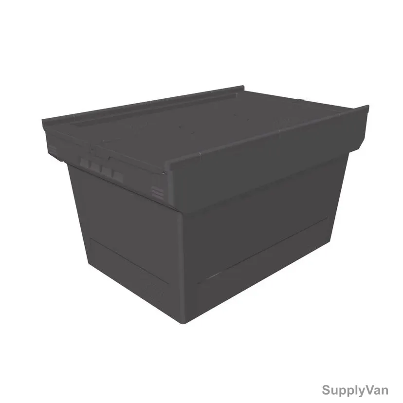 Bito Attached Lid Container, MBD64321, Polypropylene, 54 Ltrs, 610 x 400MM, Black