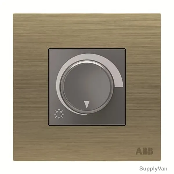 ABB Basic Rotary Dimmer With Frame, AM41344-AG, 1 Gang, 400W, Antique Gold
