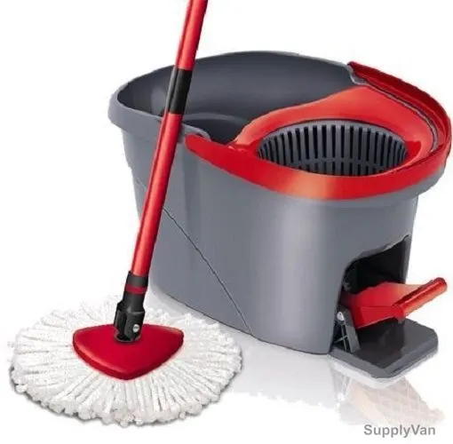 Vileda Easy Wring and Clean Spin Floor Mop Set, VLFC133649, Microfiber