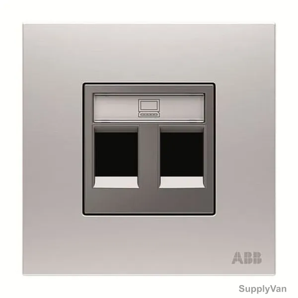 ABB Wall Plate, AM33444-ST, Millenium, 2 Gang, RJ45