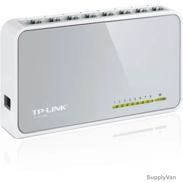 TP-LINK 10/100Mbps Desktop Switch, TL-SF1008D, 8-Ports, Grey and White