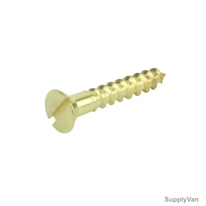 Tuf-Fix Brass Plated Wood Screws, WSBPS8X114, Carbon Steel, Fine, Slotted, 8MM x 1-1/4 Inch