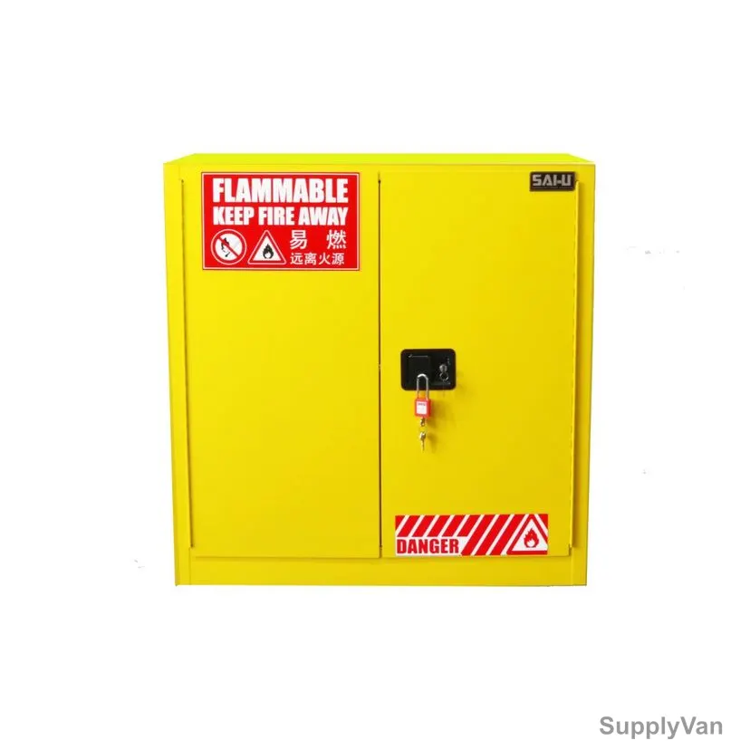 SAI-U Flammable Safety Cabinet, SC0030Y, Double Door, 30 Gallon, Yellow — image 1