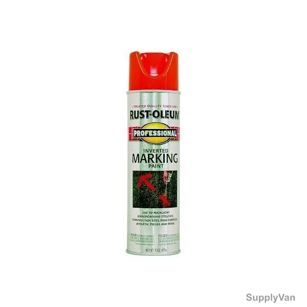 Rust-Oleum Inverted Marking Paint Spray, 2554838, PROFESSIONAL, 425G, Fluorescent Orange
