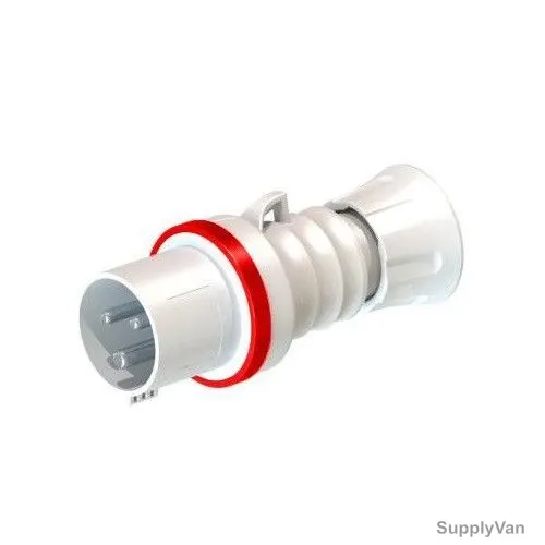 Gewiss Straight Plug, GW60009H, IP44, 16A, 3P+N+E, White-Red