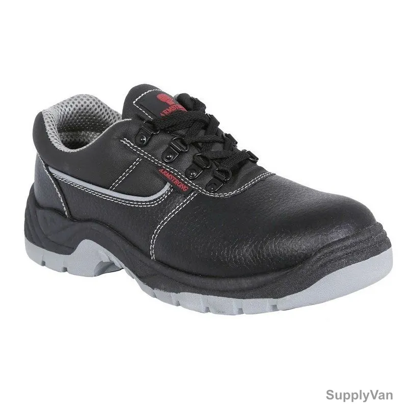 Armstrong Steel Toe Safety Shoes, OAL, Leather, Size40, Low Ankle, Black