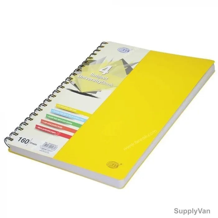 Fis University Book, Hard Cover, 4 Subject, 160 Sheets