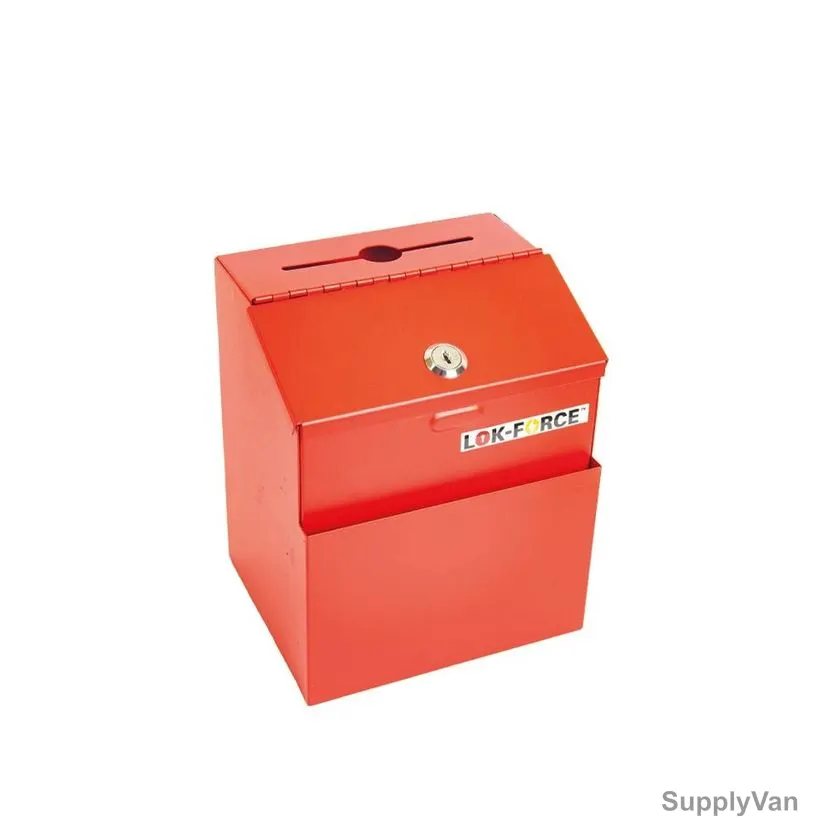 Lok-Force Suggestion Box, CAB-SB, Steel, 215 x 185MM, Red — image 1
