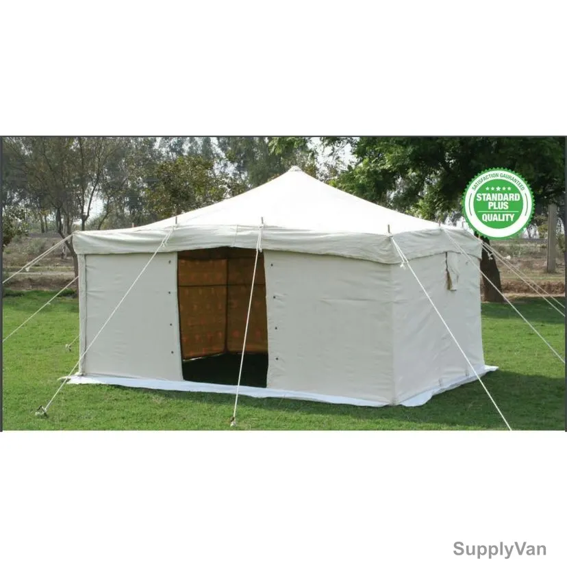 Arabic Deluxe and Relief Tent, AMT-101-1, Iron Stick, 4 x 4 Yard, White
