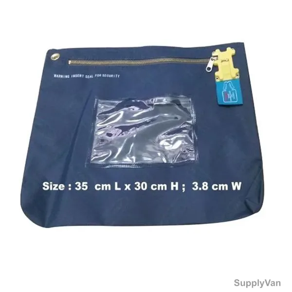 Envopak Security Cash Bag, L, 35 x 30CM, Blue