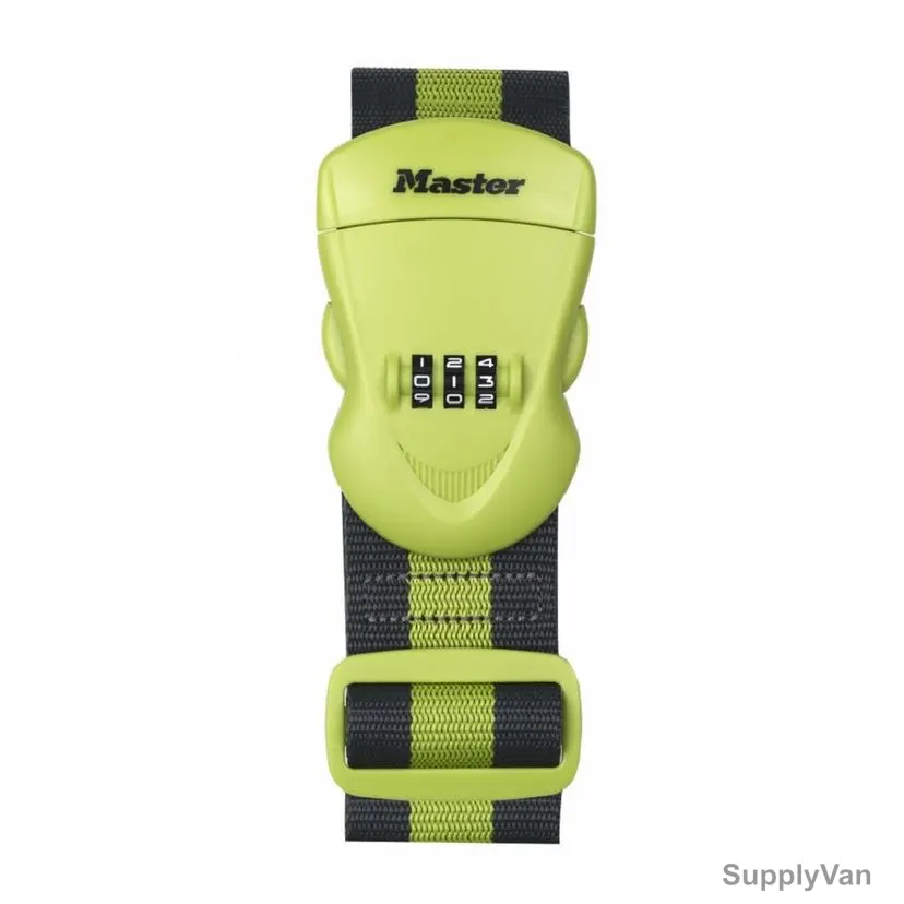Master Lock Combination Luggage Strap, 4701EURDGRN, 2 Mtrs x 5CM, 3 Digit, Green