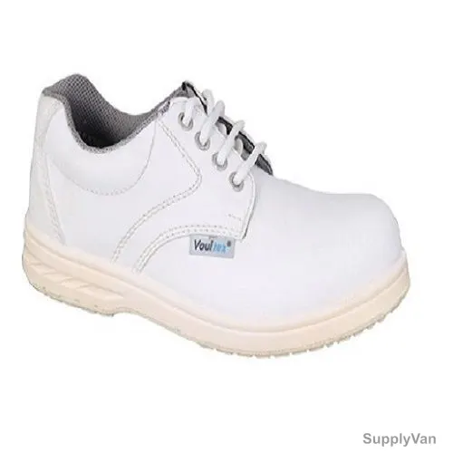 Vaultex Steel Toe Executive Low Ankle Safety Shoes, INS, Micro Fibre Leather, S3 SRA, Size38, White